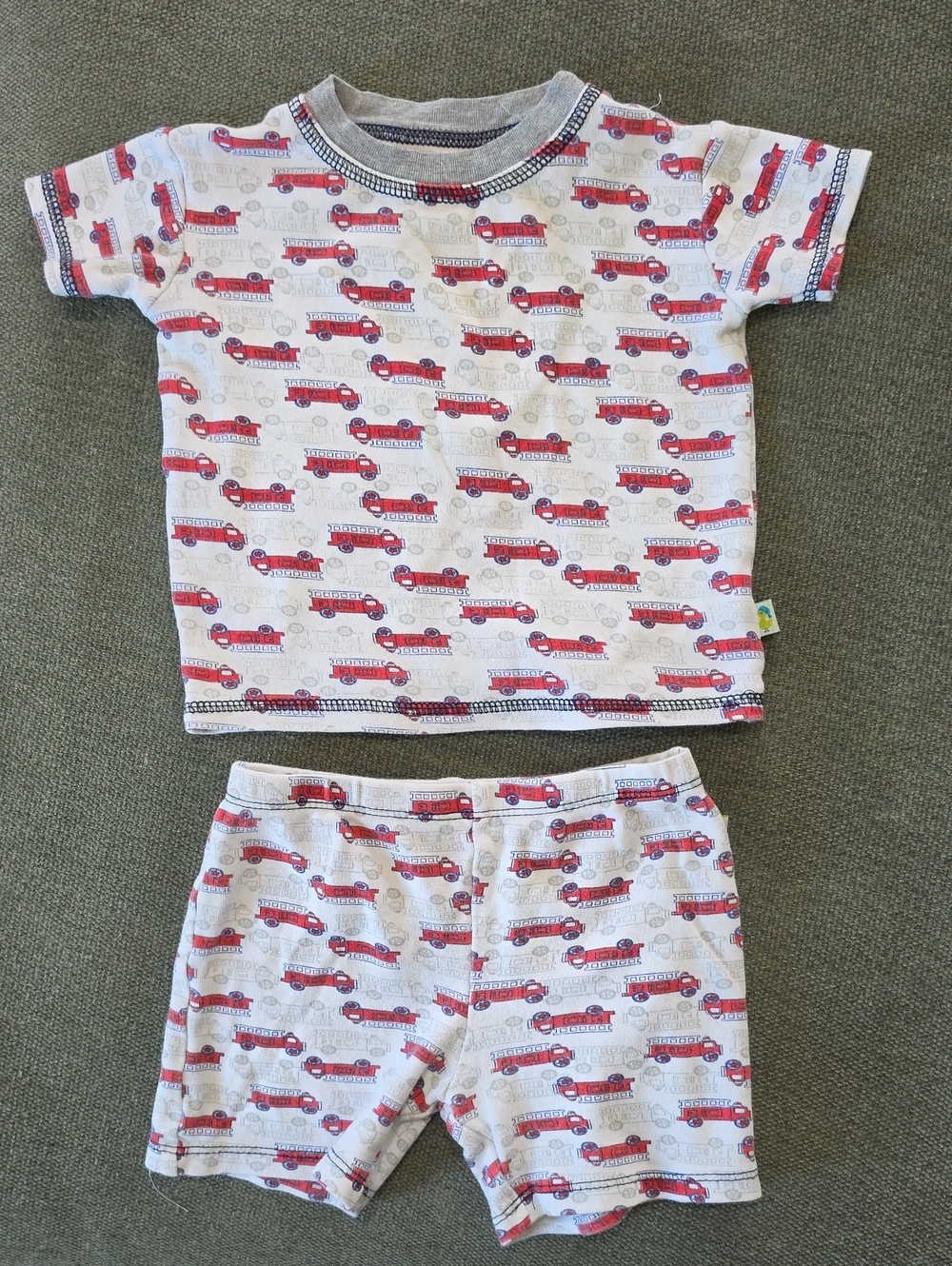 Red Fire Truck Print Toddler Pajama Set